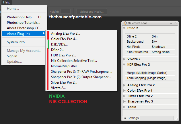 Adobe Photoshop portable — plugins overview